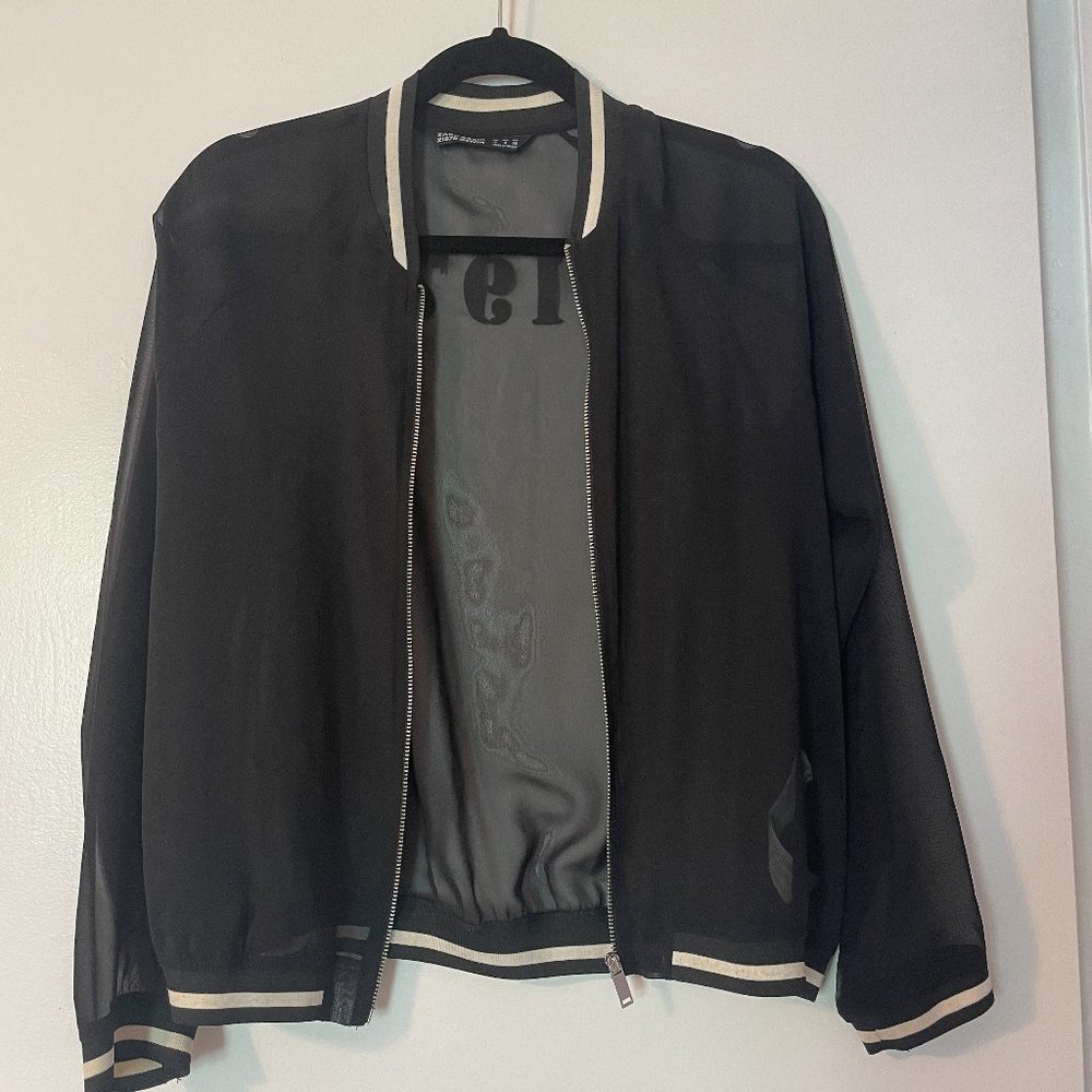 Zara Sheer Varsity Jacket